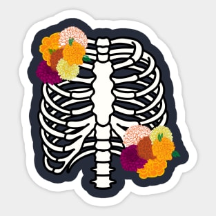 Day of the dead ribcage Sticker